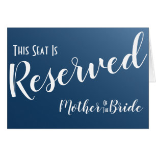 Elegant Midnight Blue Reserved Seat Wedding Sign Cards