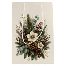 Elegant Midnight Evergreen Botanical Watercolor
