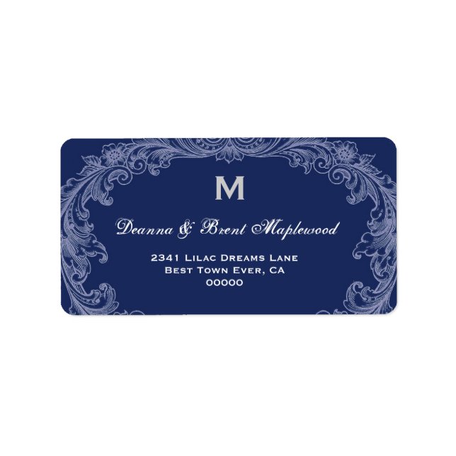Elegant Midnight Vintage Monogram B454 Label (Front)