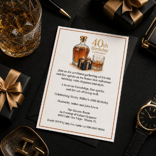 Elegant Milestone 40th Birthday Invitation