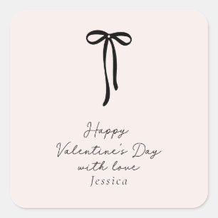 elegant milk pink Valentine's Day Square Sticker
