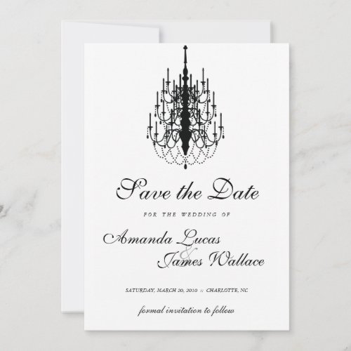 elegant mini chandelier save the date
