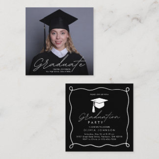 Elegant Mini Photo Graduation Party Enclosure Card