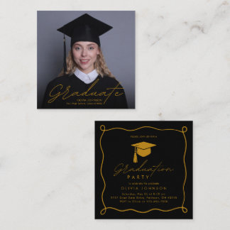 Elegant Mini Photo Graduation Party Enclosure Card