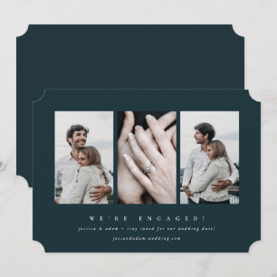 Elegant Minimal 3 Photo Engagement Announcement