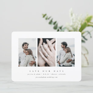 Elegant Minimal 3 Photo Save The Date