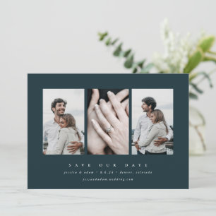 Elegant Minimal 3 Photo Save The Date