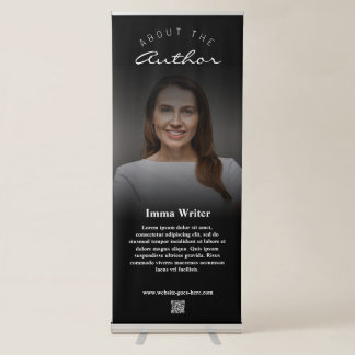 Elegant Minimal About The Author With Biography QR Retractable Banner