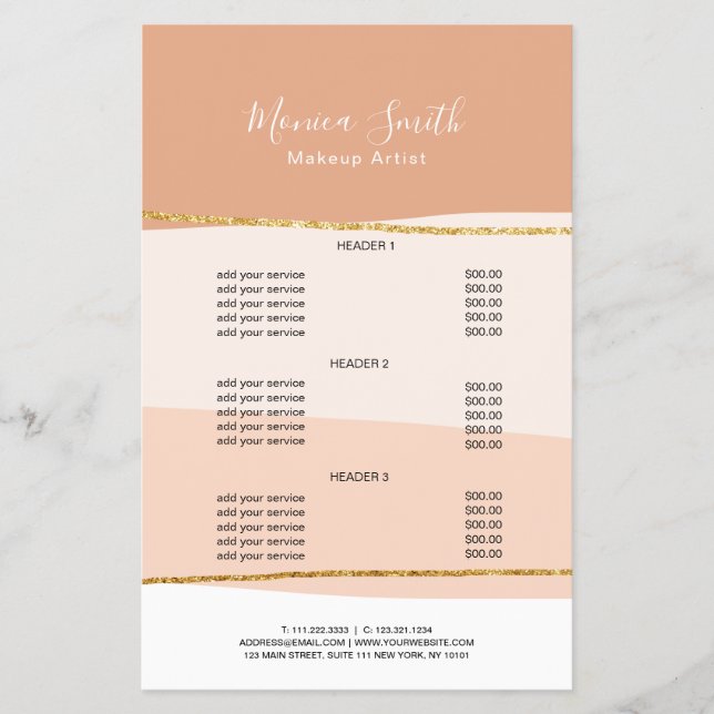 Elegant minimal abstract gold glitter flyer (Front)