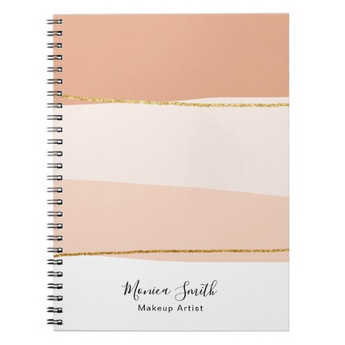 Elegant minimal abstract gold glitter notebook