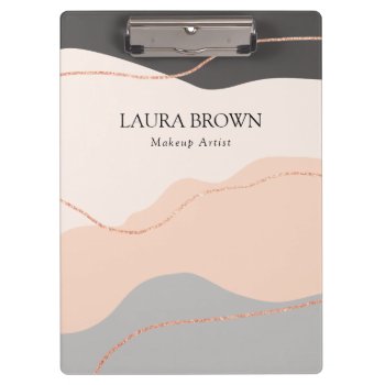 Elegant Minimal Abstract Rose Gold Glitter  Clipboard by Elipsa at Zazzle