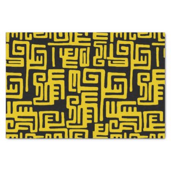 Elegant Minimal African Tribal Pattern Yellow Line Tissue Paper by its_sparkle_motion at Zazzle