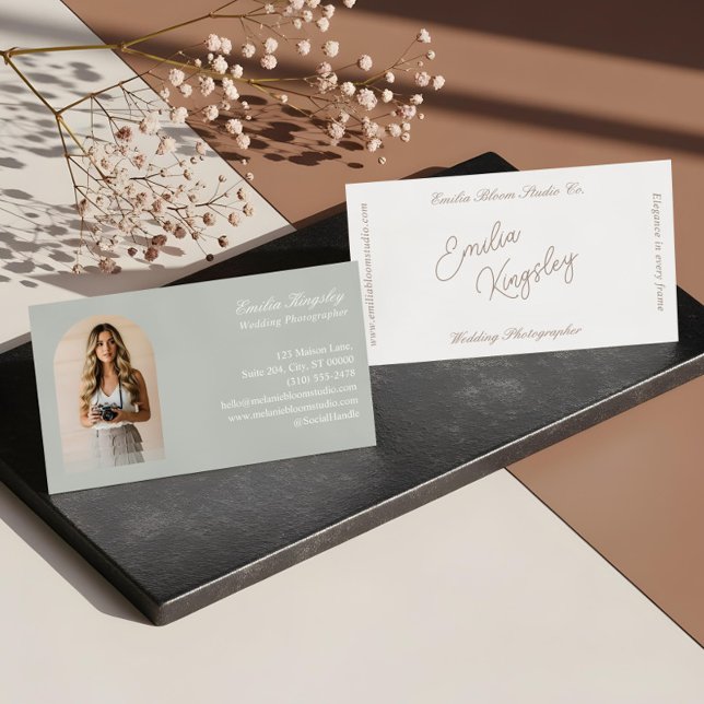 Elegant Minimal Arch Photo Wedding Photographer Business Card (Elegant Minimal Arch Photo Wedding Photographer Business Card)