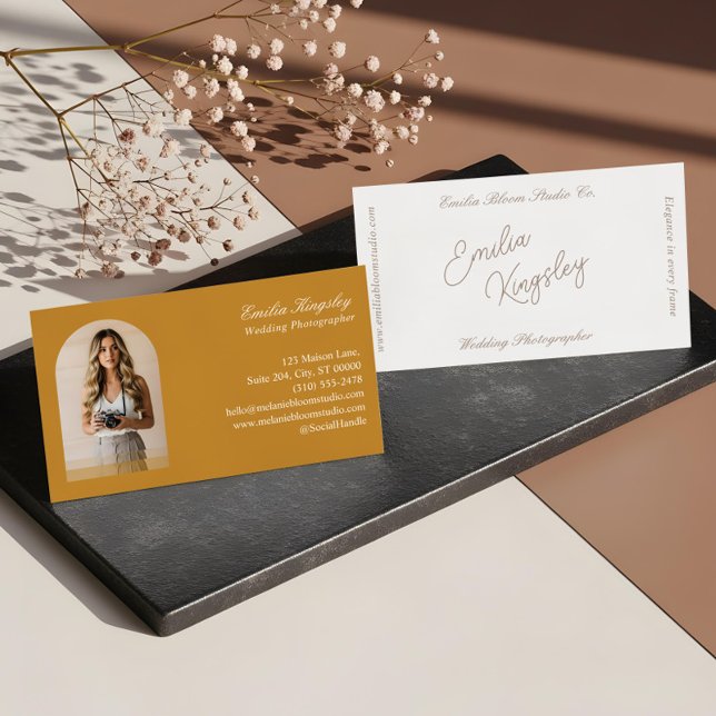 Elegant Minimal Arch Photo Wedding Photographer Business Card (Elegant Minimal Arch Photo Wedding Photographer Business Card)