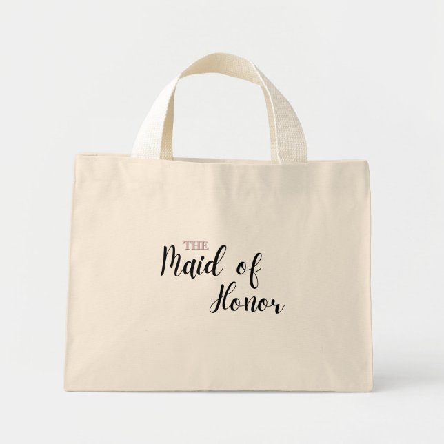 Elegant Minimal Art Mini Tote Bag - Maid of Honor (Front)
