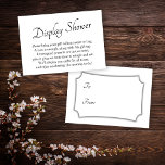 Elegant, Minimal Baby Display Shower Gift Card<br><div class="desc">If you're hosting a no-gift-wrap display baby shower for a mother-to-be, this pretty, simple card could be the choice for you. Using an elegant script font, I first added a header that reads "display shower" on the front, and "to" and "from" for the gift tag side. The template field was...</div>