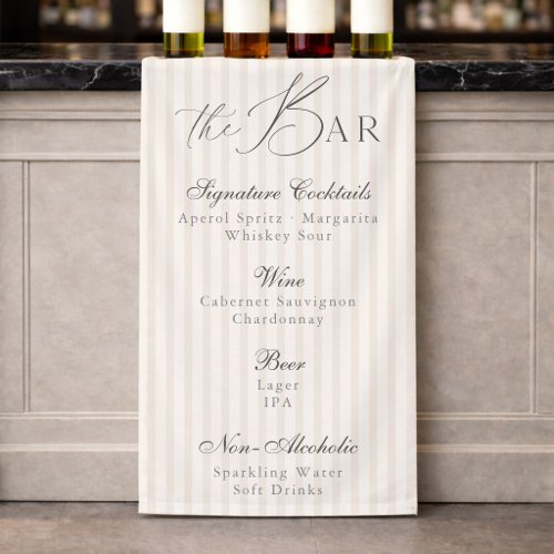 Elegant Minimal Bar Menu Wedding Sign