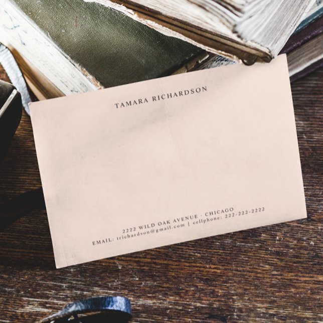 Elegant Minimal Beige Personalized Note Card (Creator Uploaded)