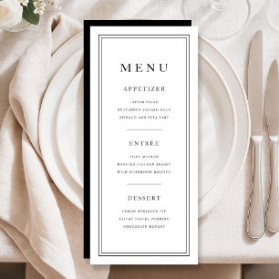 Elegant Minimal Black And White Menu