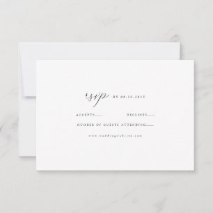 Elegant Minimal Black and White Modern RSVP Card