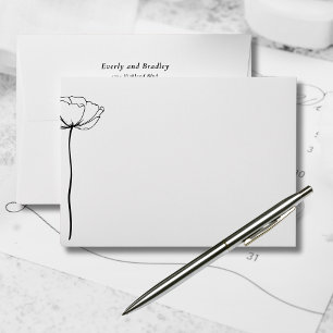 Elegant Minimal Black and White Return Address Envelope