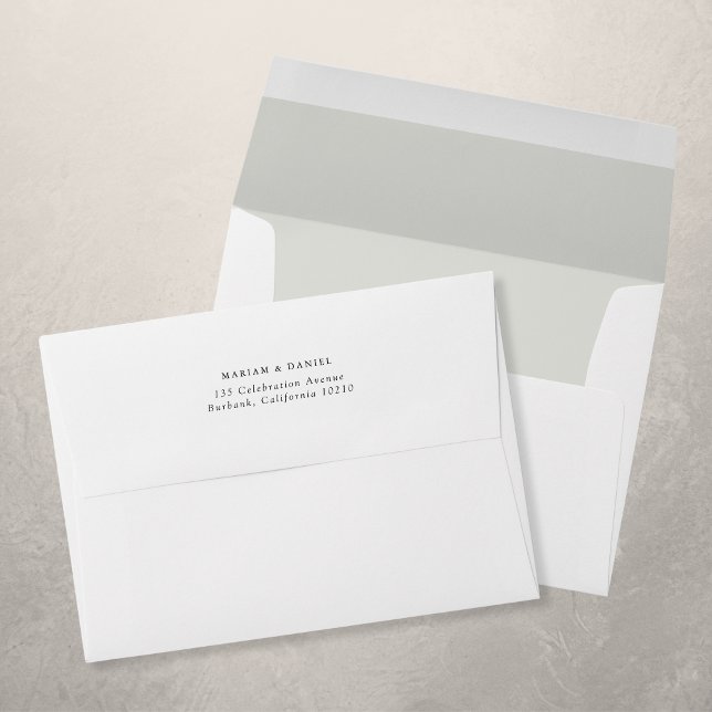 Elegant Minimal Black and White Wedding Invitation Envelope (Creator Uploaded)