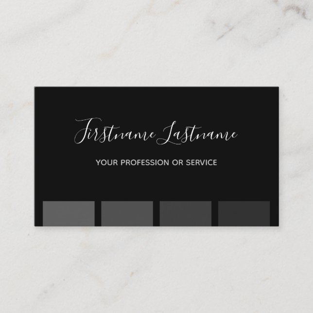 Elegant minimal black dark gray stripes monogram b business card (Front)