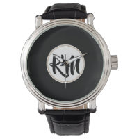 Elegant Minimal Black Gold Monogrammed