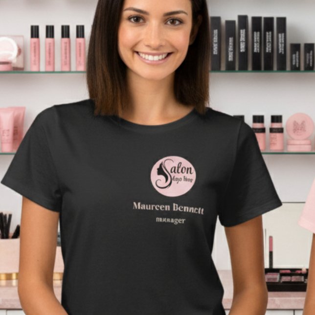 Elegant Minimal Black Makeup  Business Employee T-Shirt (Creator Uploaded)