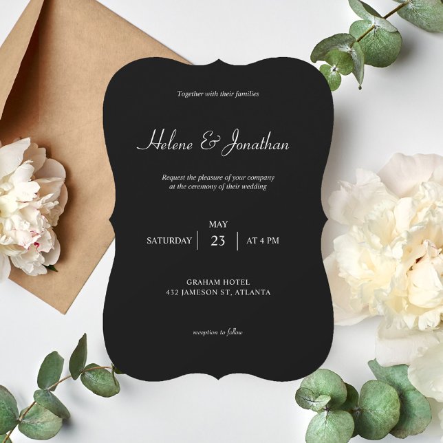 Elegant Minimal Black Modern Simple Dark Wedding (Creator Uploaded)