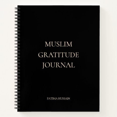 Elegant Minimal Black Muslim Gratitude Journal