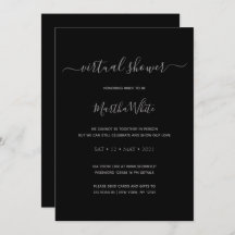 Elegant Minimal Black Silver Virtual Bridal Shower