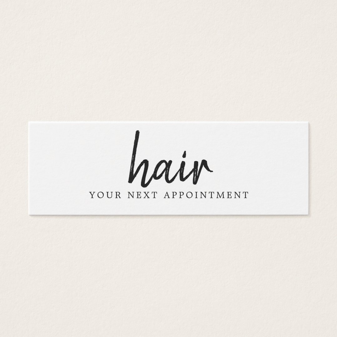 Elegant Minimal Black White Hair Appointment Zazzle