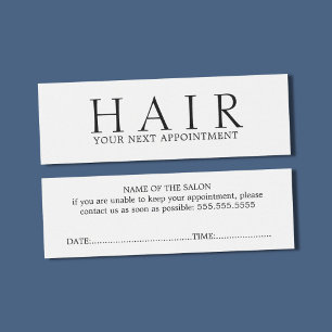 Elegant Minimal Black White Hair Appointment