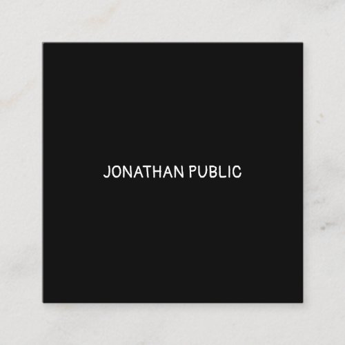 Elegant Minimal Black White Professional Template Square Business Card