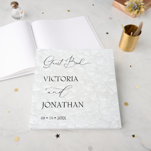 Elegant Minimal Black & White Wedding  Guest Book