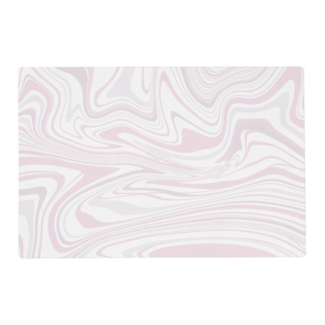 Elegant minimal blush pink & white marble look placemat (Front)