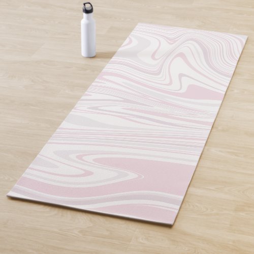 Elegant minimal blush pink  white marble look yoga mat