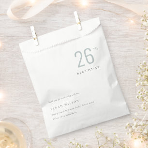 Elegant Minimal Bold Dusky Blue Any Age Birthday Favor Bag