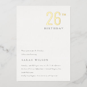 Elegant Minimal Bold Gold Foil Any Age Birthday Invitation