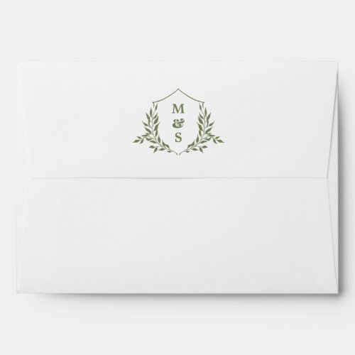 Elegant Minimal Botanical Monogram Wedding Envelope