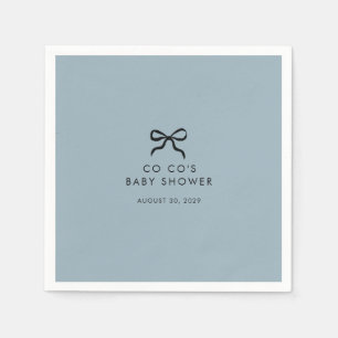 Elegant Minimal Bow Baby Shower Cocktail Napkins 