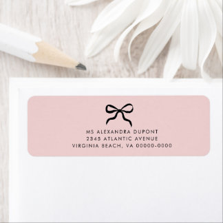 Elegant Minimal Bow Baby Shower Return Address Label