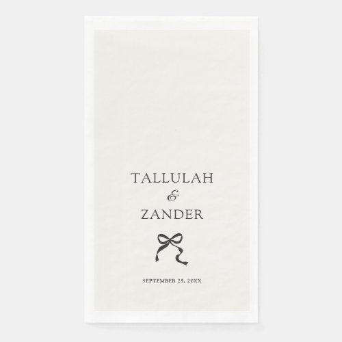 Elegant Minimal Bow Wedding Paper Guest Towels