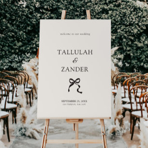 Elegant Minimal Bow Wedding Welcome Sign