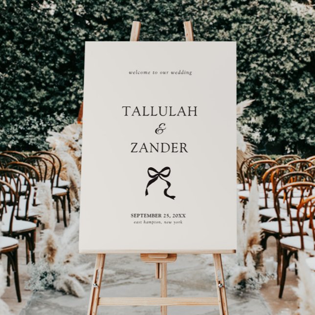 Elegant Minimal Bow Wedding Welcome Sign (Creator Uploaded)