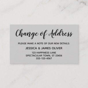 Elegant, Minimal Change of Address Cream Card