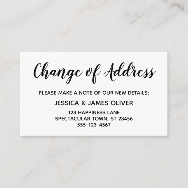 Elegant, Minimal Change of Address Insert Card (Front)