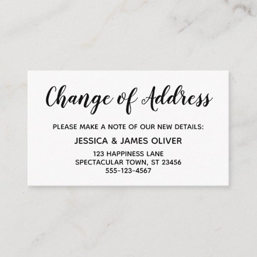 Elegant Minimal Change of Address Insert Card