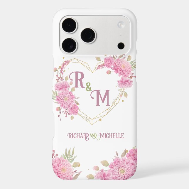 Elegant minimal Chic Initial letter monogram name Iphone Case (Back)